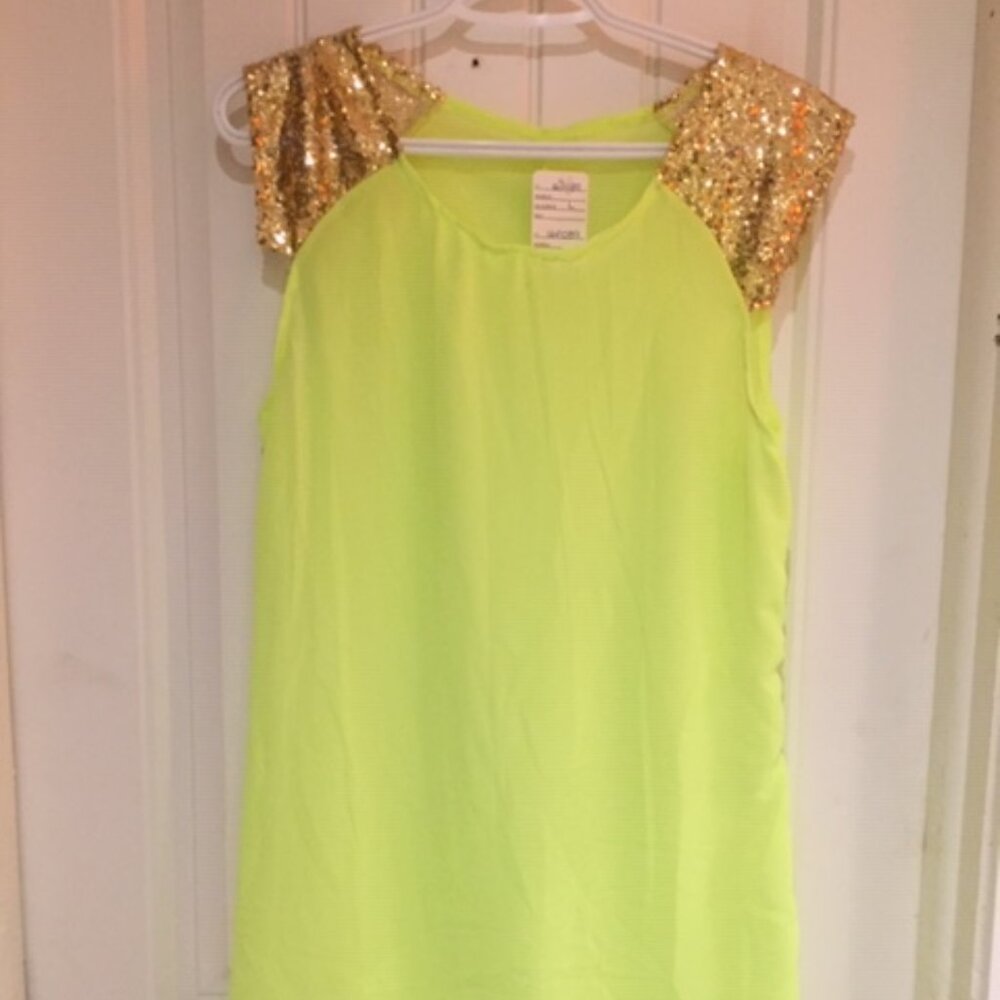 Neon sequin tunic